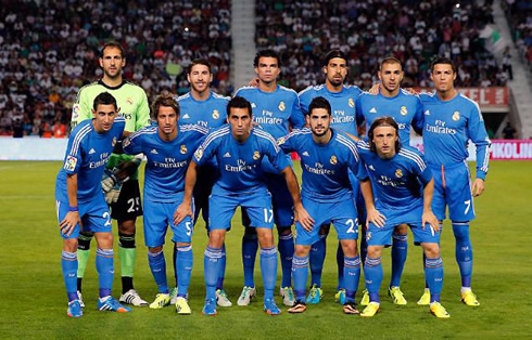 Real Madrid line-up in Elche vs Real Madrid, for La Liga 2013-2014