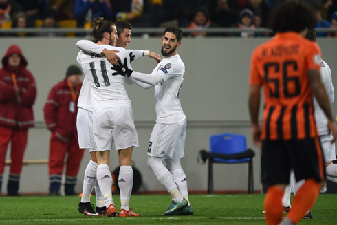 Cristiano Ronaldo with Bale and Isco