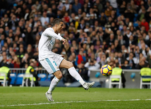Cristiano Ronaldo scoring from a rebound off his own penalty-kick
