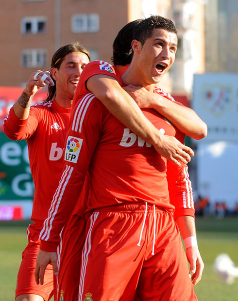 Cristiano Ronaldo in absolute joy and ecstasy, as Real Madrid take the lead against Rayo Vallecano