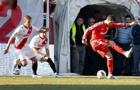 Cristiano Ronaldo tremendous back heel goal against Rayo Vallecano, as Real Madrid took the lead in a La Liga game in 2012