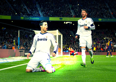 Cristiano Ronaldo owning Barcelona in the Camp Nou, as Real Madrid gets a crucial 1-3 win for the Copa del Rey second leg, in 2013