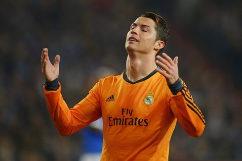 Cristiano Ronaldo frustration in a UEFA Champions League game