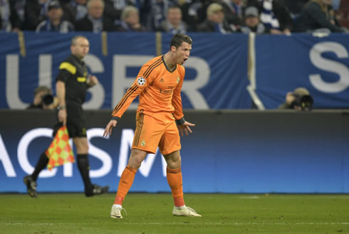 Cristiano Ronaldo showing all his rage as he celebrates his goal for Real Madrid