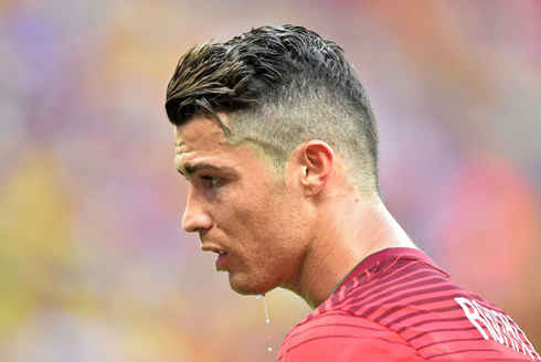 Cristiano Ronaldo new haircut for the last Portugal game in the 2014 FIFA World Cup