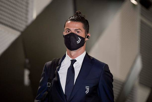 Cristiano Ronaldo using a facial mask to protect against COVID-19