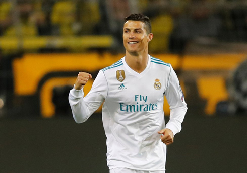 Cristiano Ronaldo smiles again as he scores in a Champions League game against BVB
