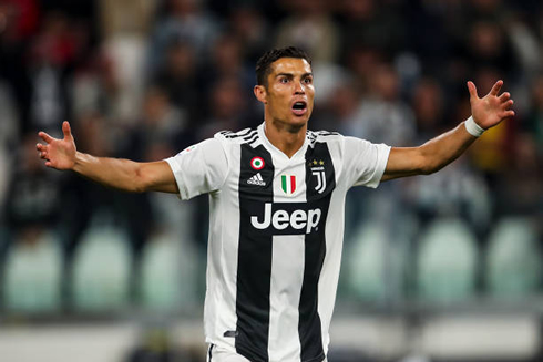 Cristiano Ronaldo reacts during a Juventus game
