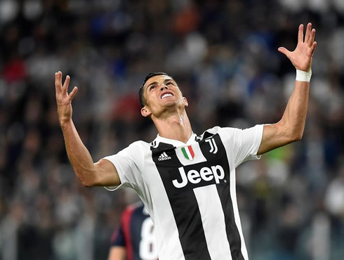 Cristiano Ronaldo shows his frustration at the Allianz Stadium in Turin