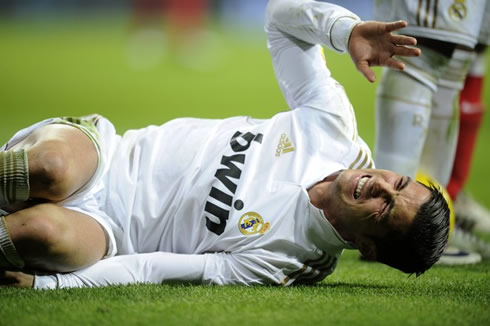 Cristiano Ronaldo wounded on the ground