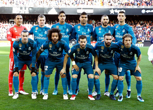 Cristiano Ronaldo in Real Madrid lineup ahead of their match against Valencia at the Mestalla in 2018