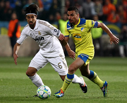 Sami Khedira with a funny hairstyle in APOEL 0-3 Real Madrid, in 2012