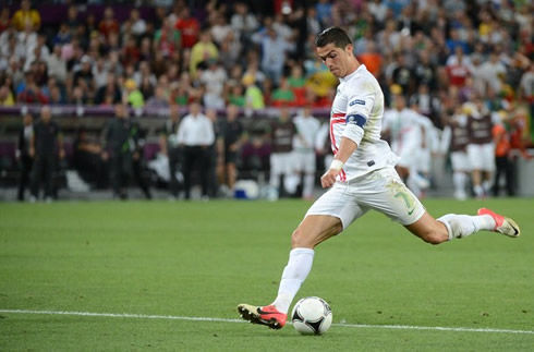 Cristiano Ronaldo shot in Spain vs Portugal, at the EURO 2012 semi-finals