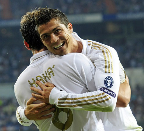 Cristiano Ronaldo dedicating his goal to his son with the claw celebration in La Liga 2011/2012