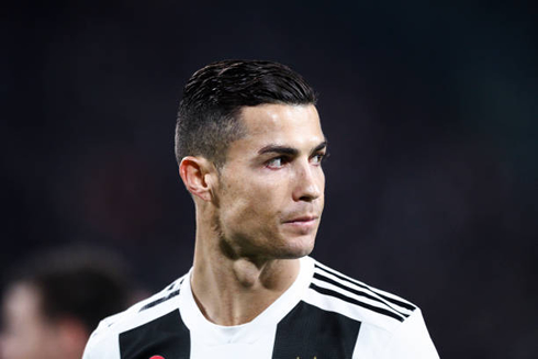 Cristiano Ronaldo serious look in a game for Juventus