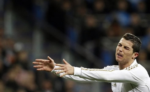 Cristiano Ronaldo almost crying and stretching his arms, when asking for something