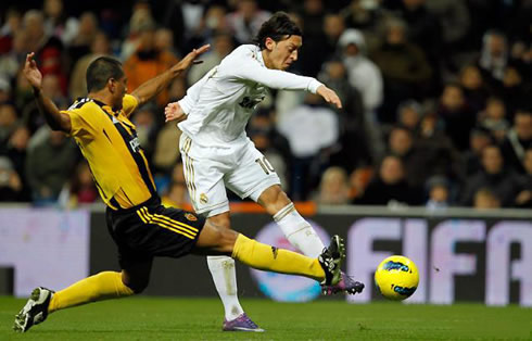 Mesut Ozil first goal in La Liga for Real Madrid in 2011-2012, in a match against Zaragoza at the Santiago Bernabéu