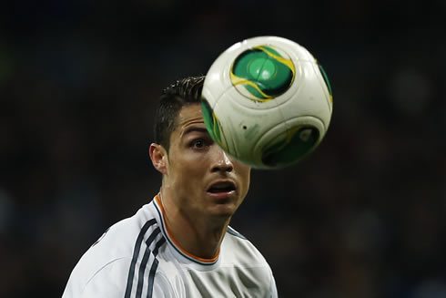 Cristiano Ronaldo looking at the fooball
