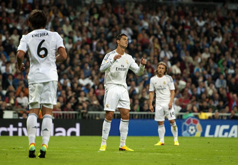 Cristiano Ronaldo almost breaking in tears, after missing a good chance for Real Madrid against Atletico Madrid