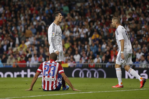 Cristiano Ronaldo reaction of despaire, in Real Madird home loss by 0-1 against Atletico Madrid