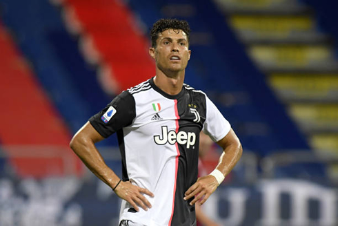 Cristiano Ronaldo not hiding his frustration in a Juventus game in the Serie A in 2020