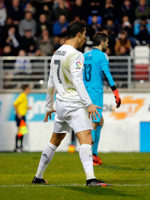 Cristiano Ronaldo celebrates Real Madrid second goal in Eibar