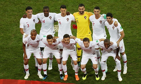 Cristiano Ronaldo in Portugal's starting lineup photo before the game against Uruguay in the 2018 FIFA World Cup