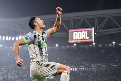 Cristiano Ronaldo goal celebration for Juventus at the Allianz Stadium