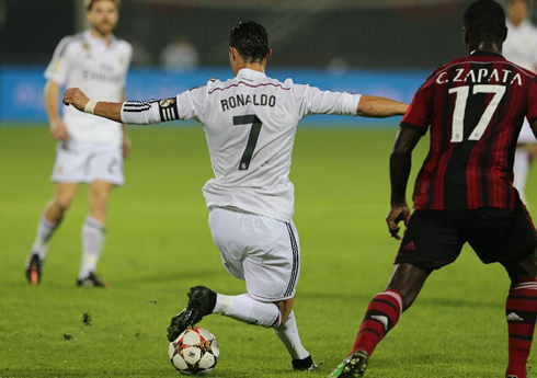 Cristiano Ronaldo showing off his latest trick, in Real Madrid vs AC Milan