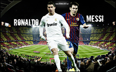 Cristiano Ronaldo vs Lionel Messi - Real Madrid vs Barcelona - A battle for greatness. Wallpaper in HD (490x306)