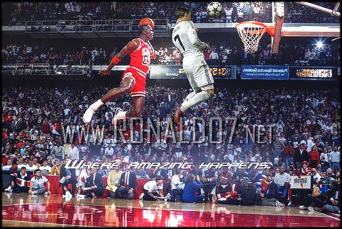 Cristiano Ronaldo and Michael Jordan: NBA - Where amazing happens. Wallpaper in HD (800x536)