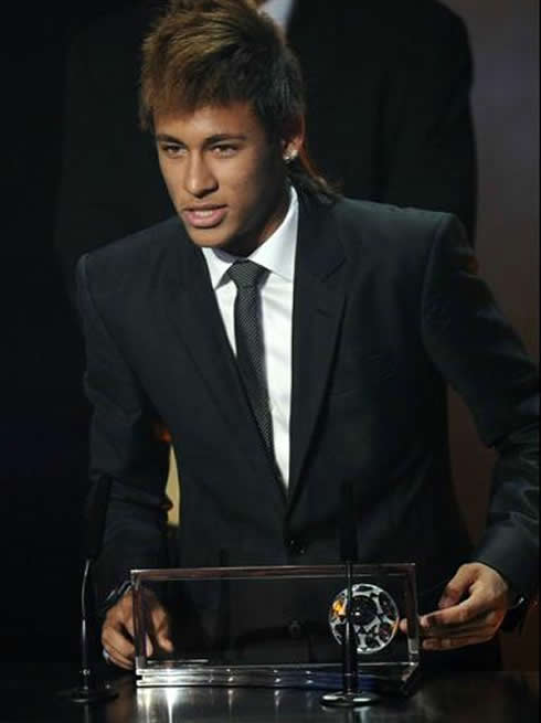 Neymar speaking at FIFA Balon d'Or 2011-2012 gala/ceremony