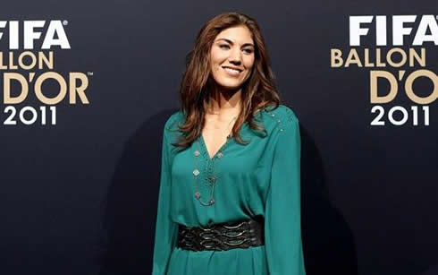 USA goalkeeper, Hope Solo, at FIFA Balon d'Or 2011-2012 gala and ceremony
