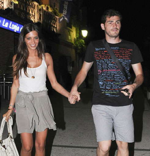 Iker Casillas and girlfriend, Sara Carbonero, in a tight and sexy skirt and top