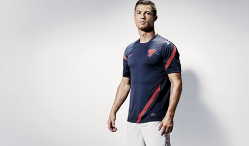 Cristiano Ronaldo wearing a Nike blue shirt fashion, for DT Magazine 2012
