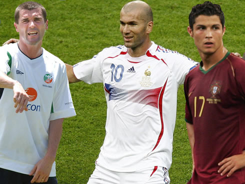 Roy Keane, Zinedine Zidane and Cristiano Ronaldo photo