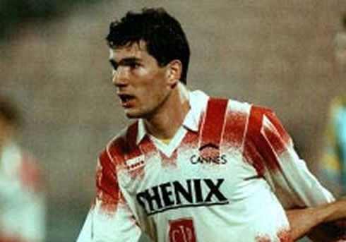 Zinedine Zidane early years in Cannes, with black hair