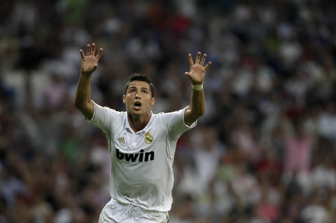 Cristiano Ronaldo gesture after scoring a goal for Real Madrid in 2011-2012