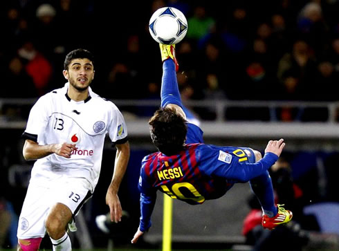 Lionel Messi bycicle kick (overhead), in Barcelona 2011-2012