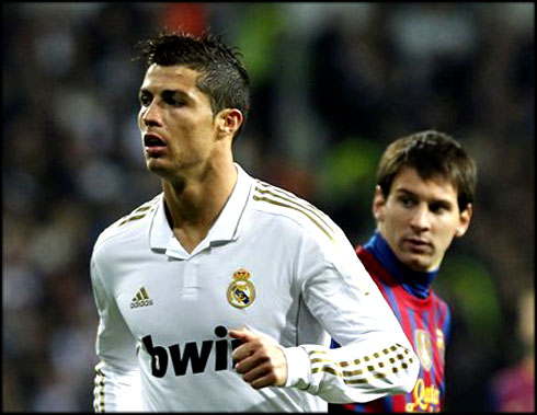 Cristiano Ronaldo vs Lionel Messi, in a Real Madrid vs Barcelona Clasico, in 2012