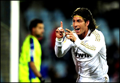 Sergio Ramos goal celebration in Real Madrid 2012