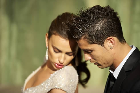 Cristiano Ronaldo having a chat with Irina Shayk, his girlfriend in 2012