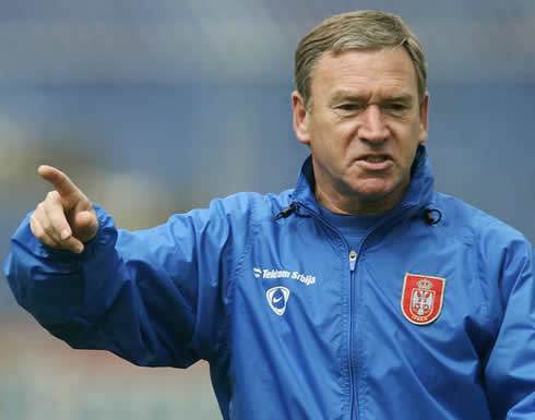 Javier Clemente coaching the Serbian National Team