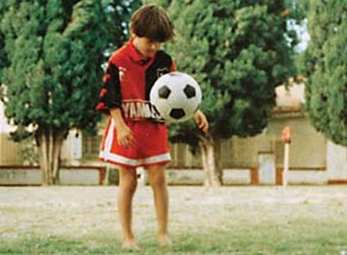 Lionel Messi at a very young age, still in Rosario, Argentina, before joining his current club in Spain, FC Barcelona