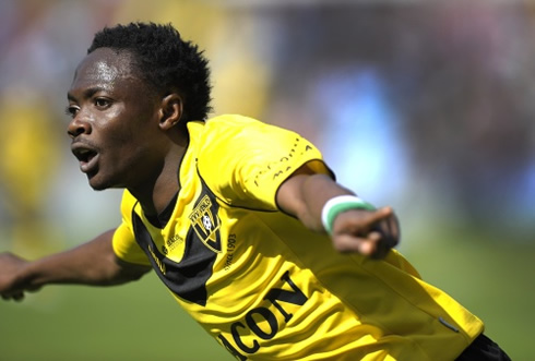 Ahmed Musa celebrating goal for VVV Venlo, in 2011-2012