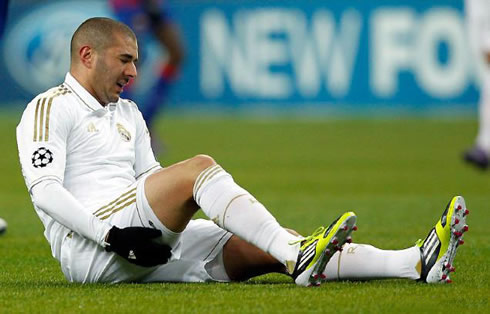 Karim Benzema injury against CSKA Moscow, in a Real Madrid game in February, 2012