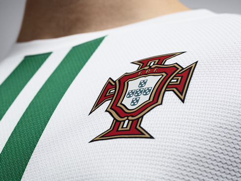 New Portugal away kit jersey/uniform, with zoom on the badge, ready for the EURO 2012