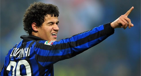 Philippe Coutinho blinking an eye, in Inter Milan, in 2011-2012