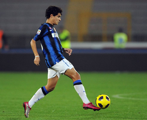 Philippe Coutinho in Inter Milan, with pink Nike boots/cleats