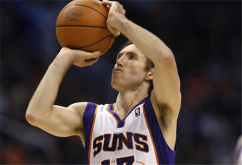 Steve Nash making a free throw for the Phoenix Suns